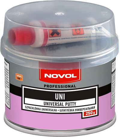 Шпатлевка Novol UNI универсальная, бежевая 0,25кг с отвердителем