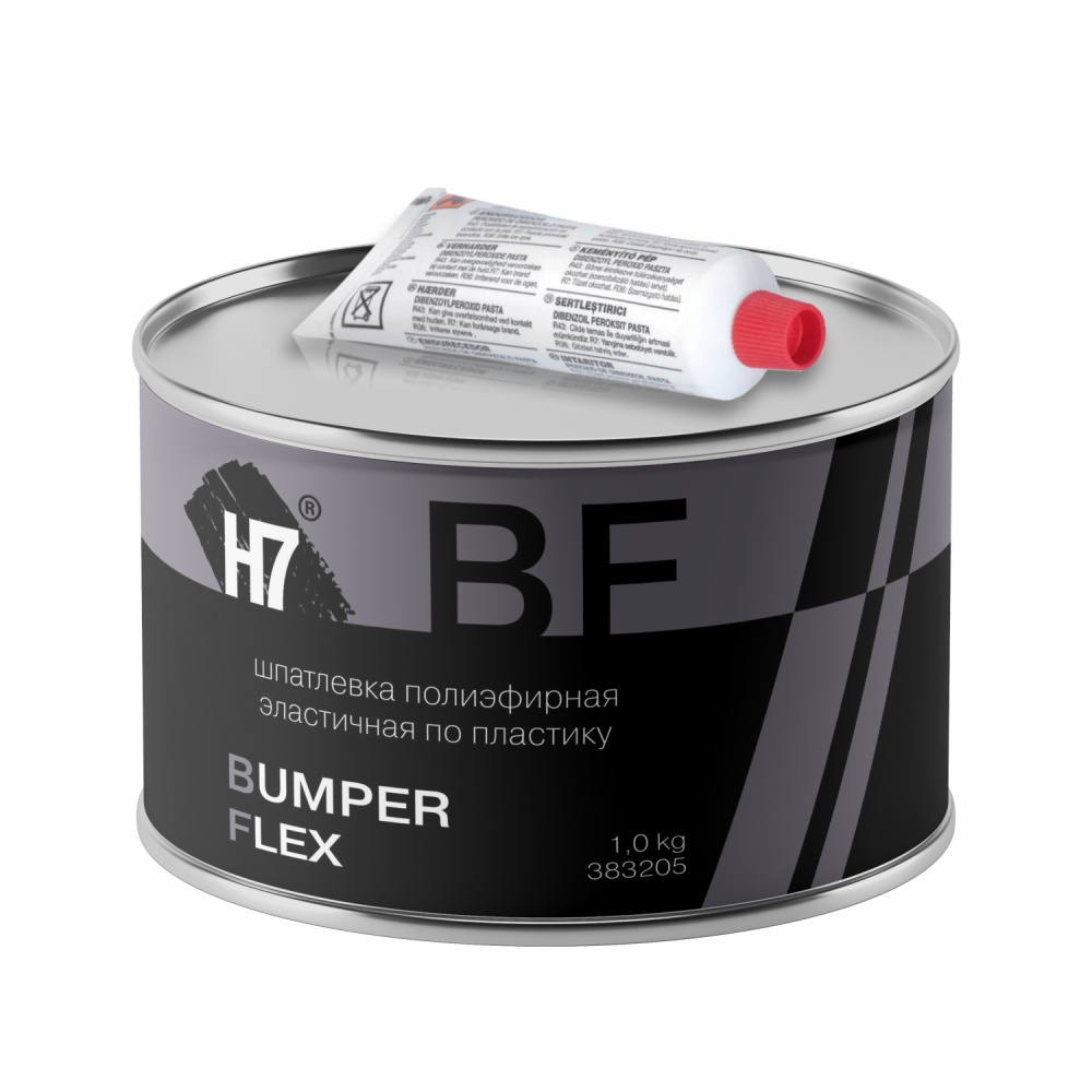 Шпатлевка H7 Bumper Flex эластичная по пластику, серая, 1кг с отвердителем