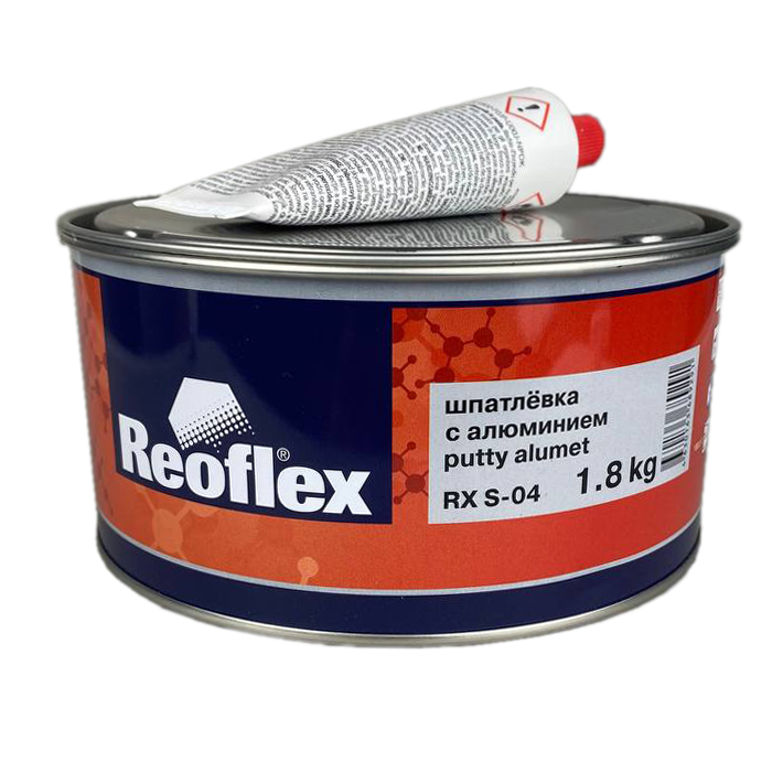 Шпатлевка Reoflex Alumet с алюминием, серая 1,8кг с отвердителем