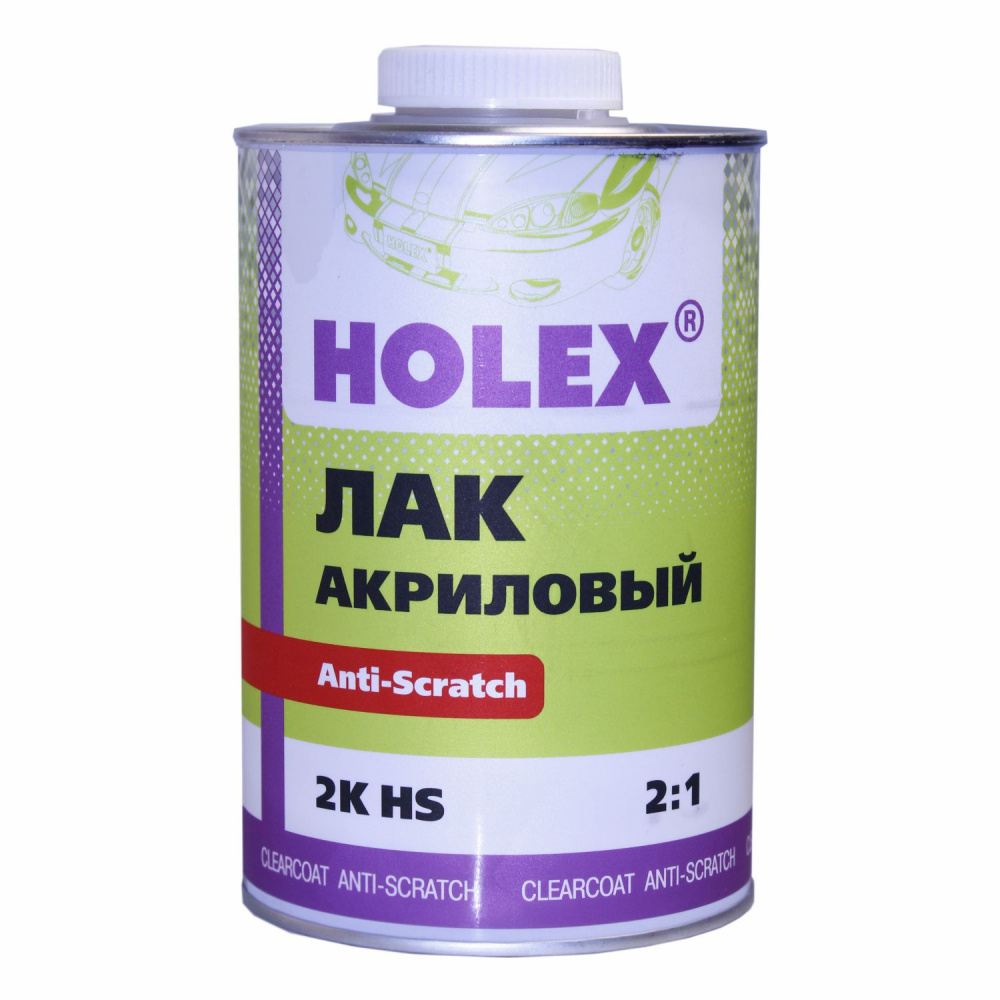 Лак HOLEX 2K HS 2:1 акриловый Anti-Scratch 1л, без отвердителя