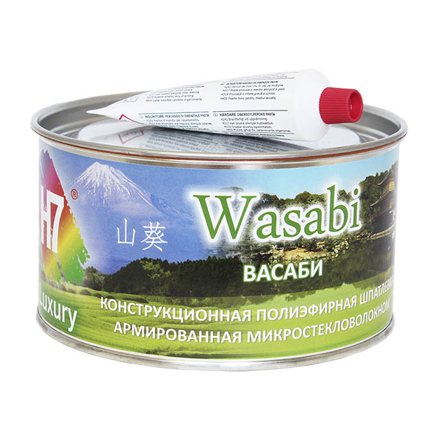 Шпатлевка H7 Wasabi конструкционная армированная микростекловолокном 1л (1,8кг) с отвердителем