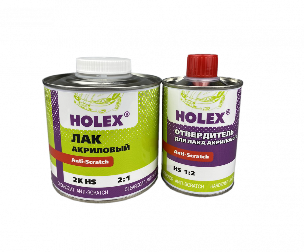 Лак HOLEX 2K HS 2:1 акриловый Anti-Scratch 0,5л с отвердителем 0,25л