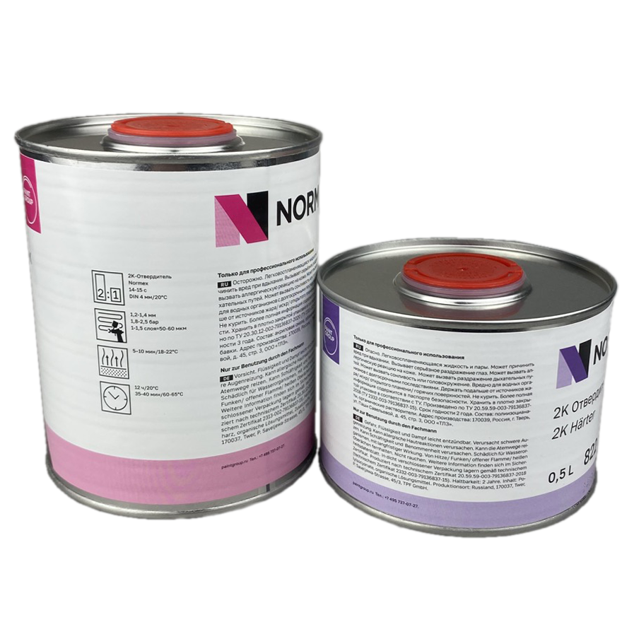 Лак Normex 2К-VHS 455 прозрачный 1л с отвердителем 822 0.5л2