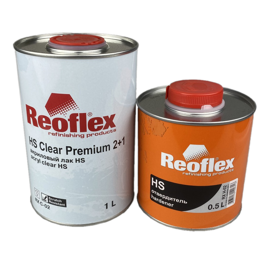 Лак Reoflex 2К HS Clear Premium 2+1 акриловый 1л с отвердителем HS 0,5л