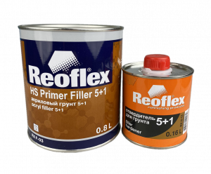 Грунт Reoflex 2К HS Primer Filler 5+1 акриловый 0,8л с отвердителем 0,16л, черный