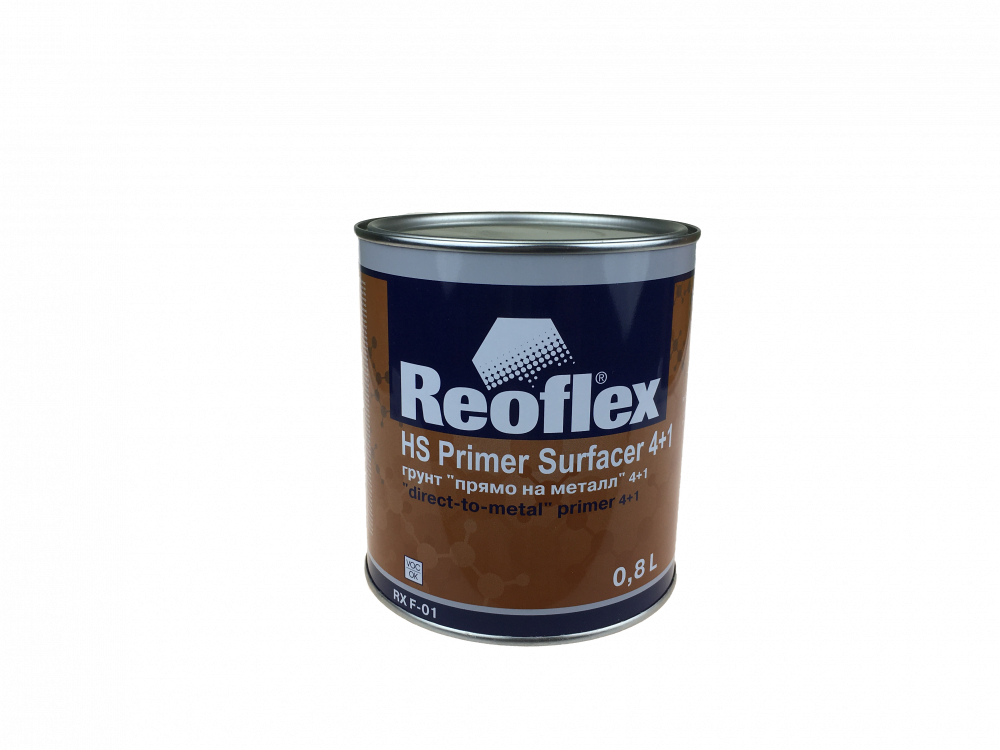 Грунт Reoflex 2К HS Primer Surfacer 4+1 акриловый "прямо на металл" (0,8л) черный