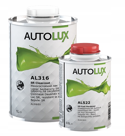 Лак Autolux 2К-HS SR износостойкий 1л с отвердителем HS быстрым 0,5л