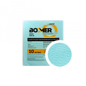 Салфетка обезжиривающая Boomer целлюлоза/полиэстер 73г/м², 32x36см, бирюзовая, 10шт