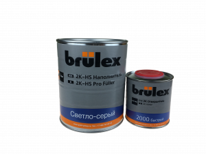 Грунт-наполнитель Brulex 2K-HS PROFuller 4+1 светло-серый 1л с отвердителем 2000 быстрый 0,25л