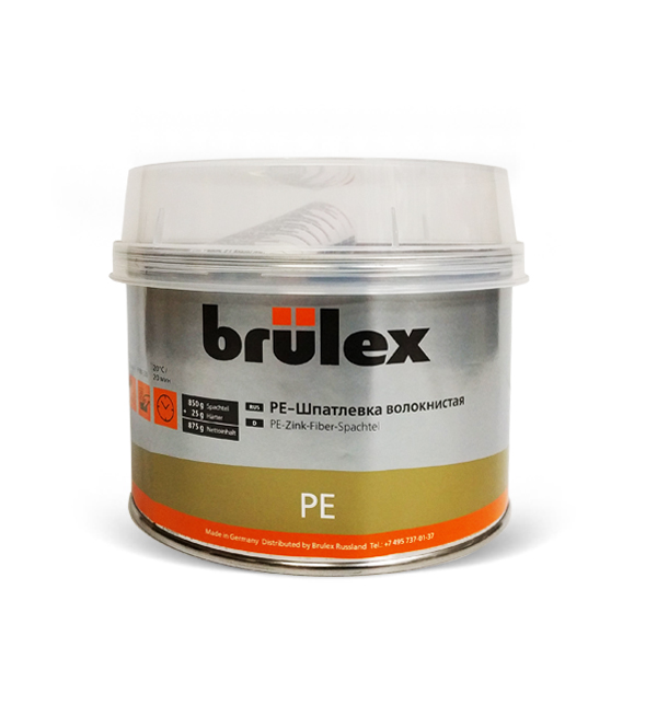 Шпатлевка Brulex п/э с отвердителем волокнистая 0,875кг., серая