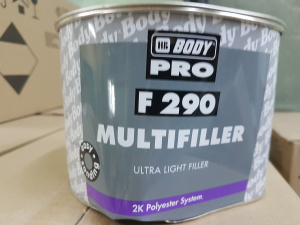 Шпатлёвка Body PRO F290 ultralight filler облегченная, 1,5л с отвердителем, мятая банка