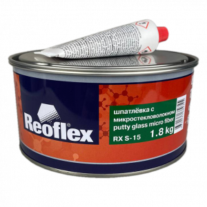 Шпатлевка Reoflex Glass Micro Fiber с микростекловолокном, зеленая, 1,8кг с отвердителем