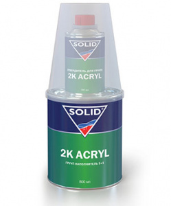 Грунт-наполнитель SOLID 2K 5+1 0,8л с отвердителем 0,16л, белый