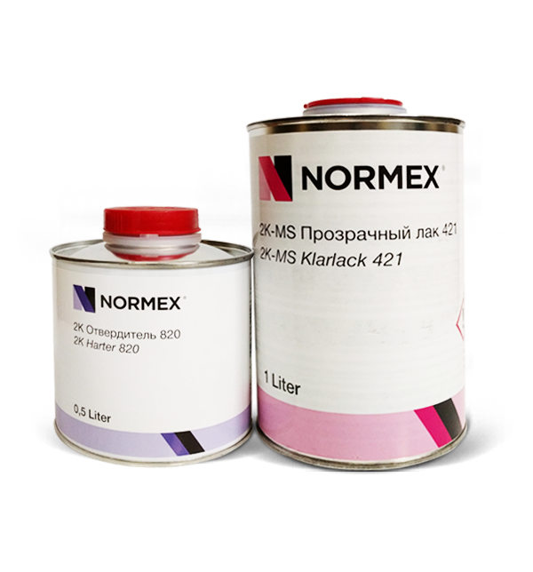 Лак Normex 2К-МS 421 прозрачный 1л с отвердителем 820 0.5л