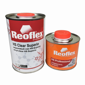 Лак Reoflex 2К HS Superio 2+1 акриловый 1л с отвердителем HS Professional 0,5л