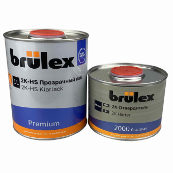 Лак Brulex 2К-НS Premium 1л с отвердителем 2000 быстрый 0,5л