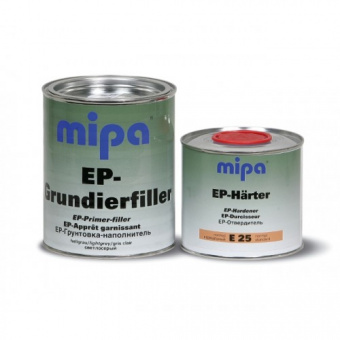 Грунт Mipa 2K-EP Grundierfiller 2+1 эпоксидный наполнитель серо-бежевый 1л. + отвердитель E25 0.5л, Просрок