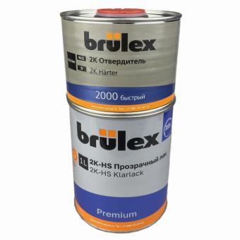 Лак Brulex 2К-НS Premium 1л с отвердителем 2000 быстрый 0,5л3