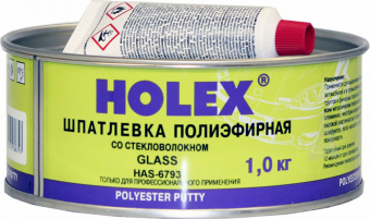 Шпатлевка Holex Glass со стекловолокном 1кг с отвердителем