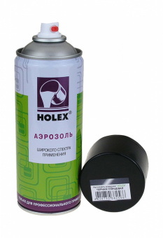 Краска в аэрозоле Holex алкидная Черная глянцевая 520мл