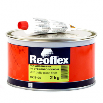Шпатлевка Reoflex Glass fiber со стекловолокном, зеленая 2кг с отвердителем