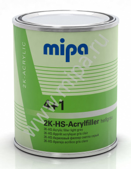 Грунт Mipa 2K-HS 4+1 Acrylfiller наполнитель светло-серый 1л. + отвердитель H5 extra kurz 0.25л