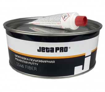 Шпатлевка JETA PRO 5546 Fiber, со стекловолокном, серо-зеленая 1кг с отвердителем