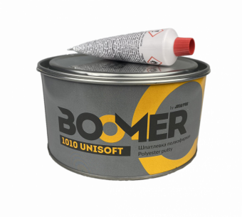 Шпатлевка Boomer UniSoft полиэфирная универсальная легко шлифуемая, светло-жёлтая, 1,8кг с отвердителем