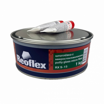 Шпатлевка Reoflex Glass Micro Fiber с микростекловолокном, зеленая, 1кг с отвердителем
