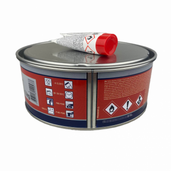 Шпатлевка Reoflex Alumet с алюминием, серая 1кг с отвердителем 2