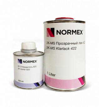 Лак Normex 2К-МS 422 быстрый 1л с отвердителем 820 0.25л