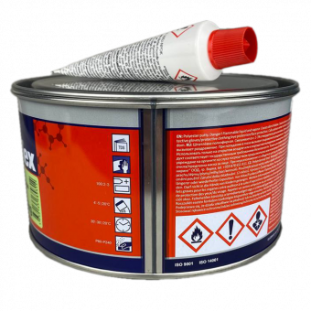 Шпатлевка Reoflex Glass fiber со стекловолокном, зеленая 1,8кг с отвердителем 2