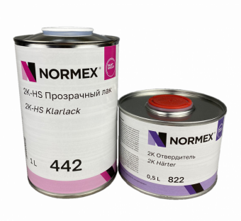 Лак Normex 2К-HS 442 прозрачный 1л с отвердителем 822 0.5л