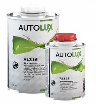 Лак Autolux 2К-HS SR износостойкий 1л с отвердителем HS быстрым 0,5л